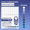 Acrylic painter marker set with 9 colors in the Galaxy Purple Series featuring fine and flexible tips