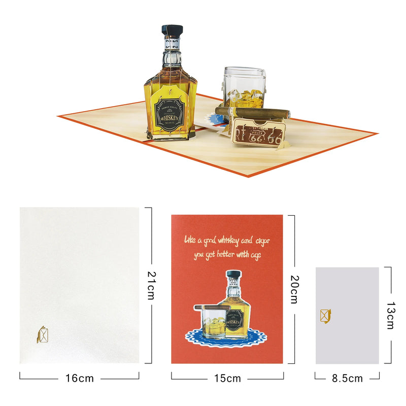 3D Pop-Up Father's Day Greeting Card with Notecard
