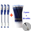 Smooth 0.5mm Gel Pen Set with Refills (Black, Blue, Red)