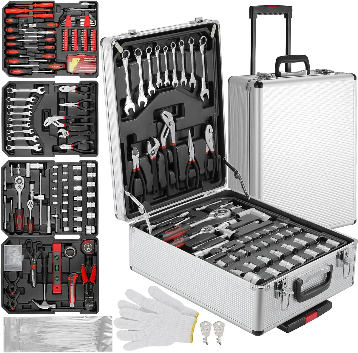 Complete 799-Piece Mechanic Tool Set with Rolling Aluminum Case