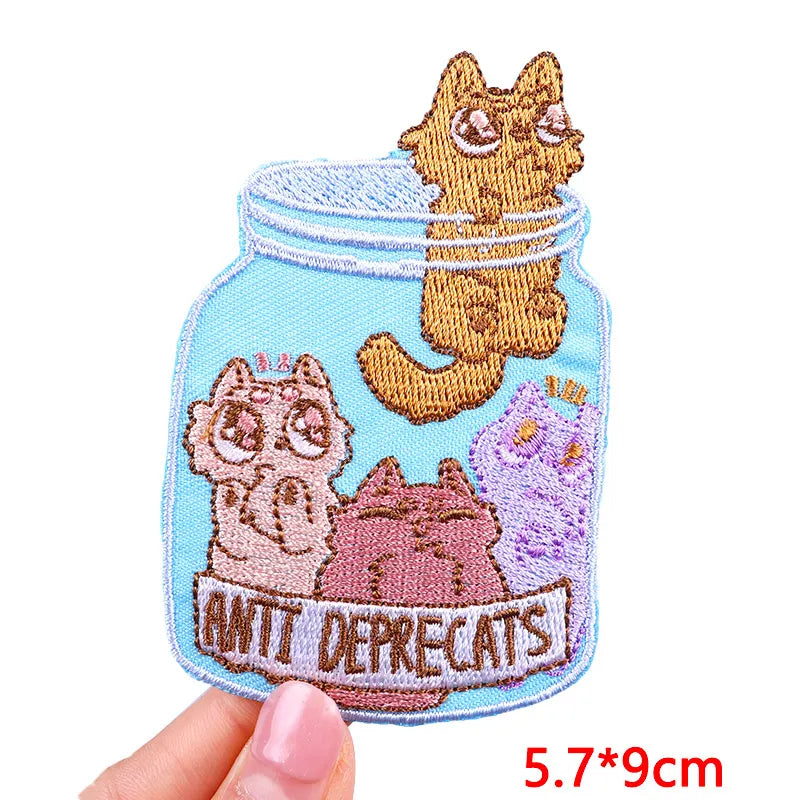 Encouraging Embroidered Iron-On Patches for Jackets, Jeans & Bags