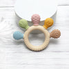 Silicone Baby Teether Ring with Sensory Beads