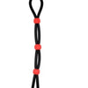 Black silicone cock ring with red accents for endurance and firmer erections