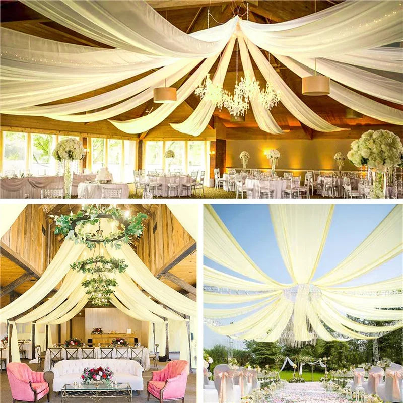 Sheer Chiffon Ceiling Drapes for Weddings & Events