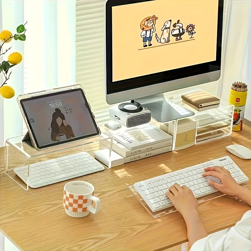 Clear Acrylic Keyboard Stand with Anti-Slip Base