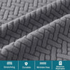 Close-up texture of a gray jacquard bar stool slipcover showing a woven pattern and elastic edge.