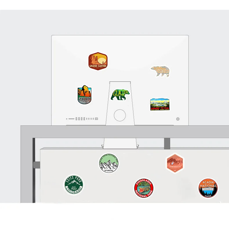 National Park Waterproof Sticker Pack for Laptops, Skateboards & More
