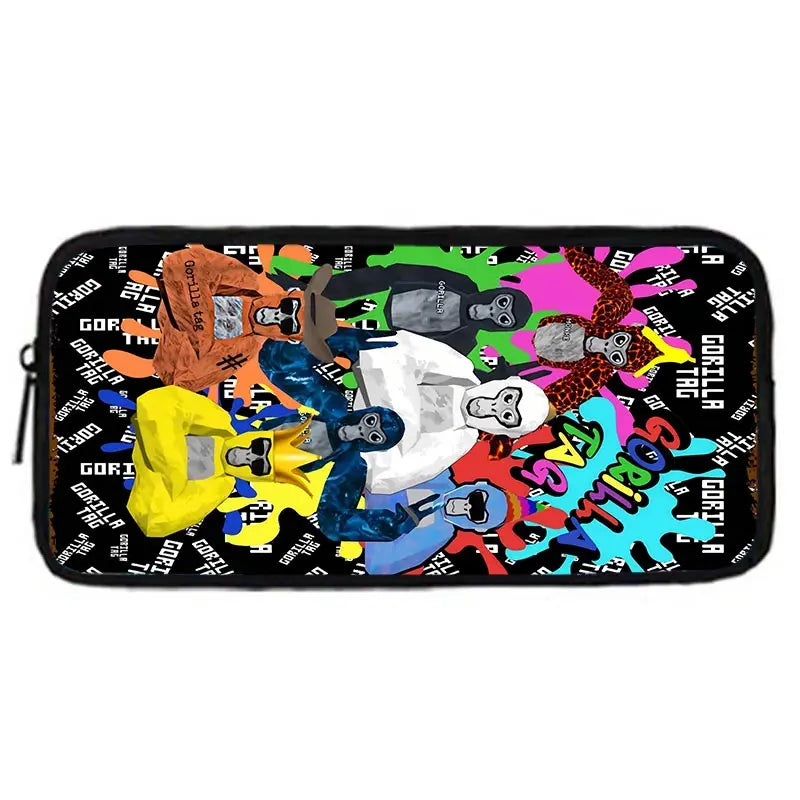 Cartoon Gorilla Kids School Backpack Set with Lunch Bag and Pencil Case