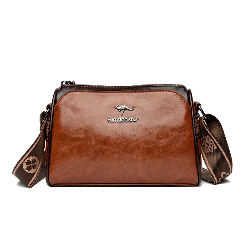 Vintage Barrel Crossbody Shoulder Bag with Sequined Letter Accent