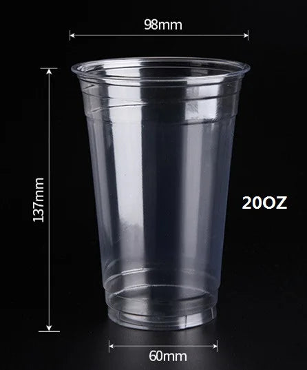 Clear Disposable Plastic Cups with Lids and Straws for Iced Coffee and Smoothies