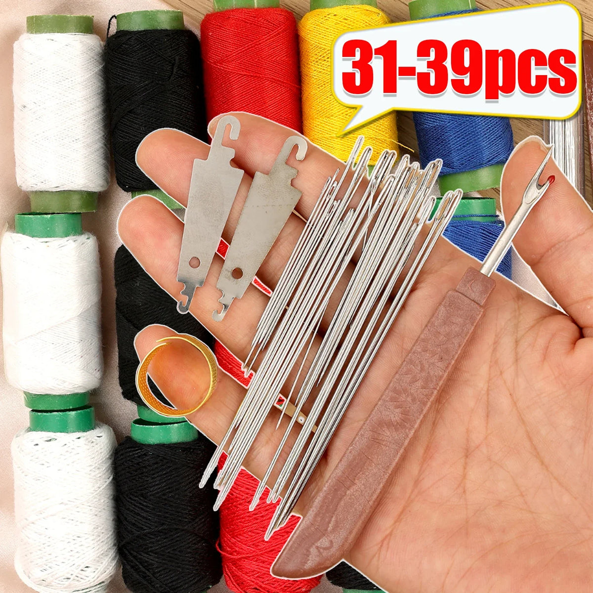 Complete Sewing and Embroidery Kit with Needles, Thread, and Accessories