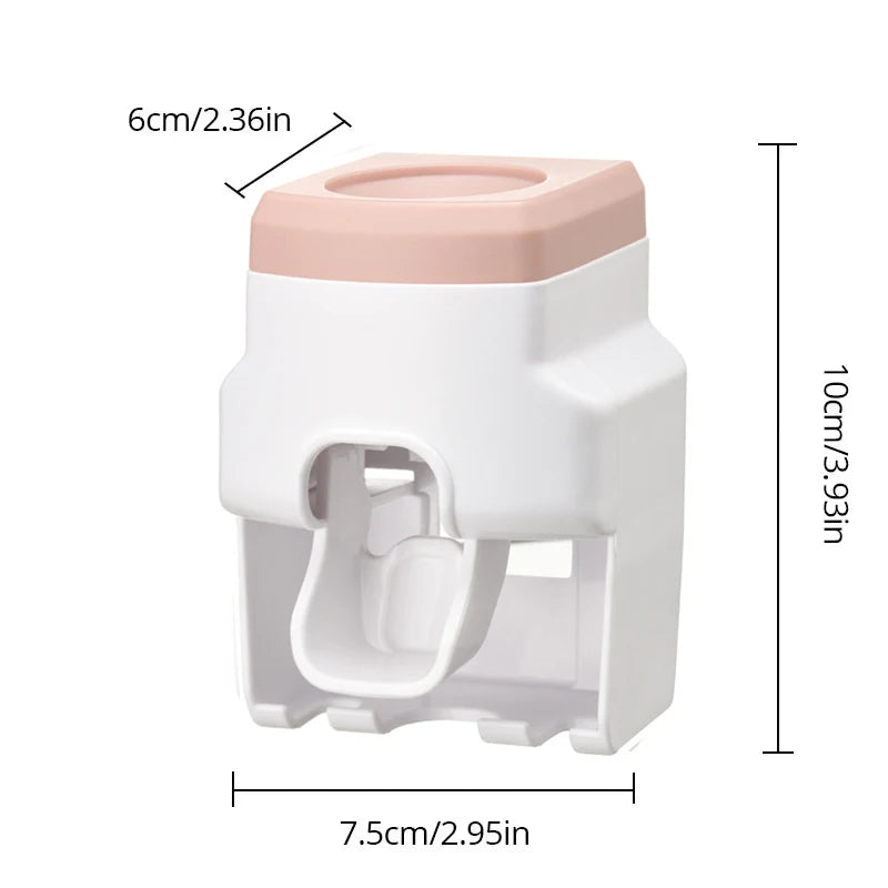 Automatic Wall-Mounted Toothpaste Dispenser with Brush Holder