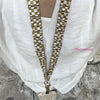 Elegant Gold Keychain Lanyard with Adjustable Neck Strap