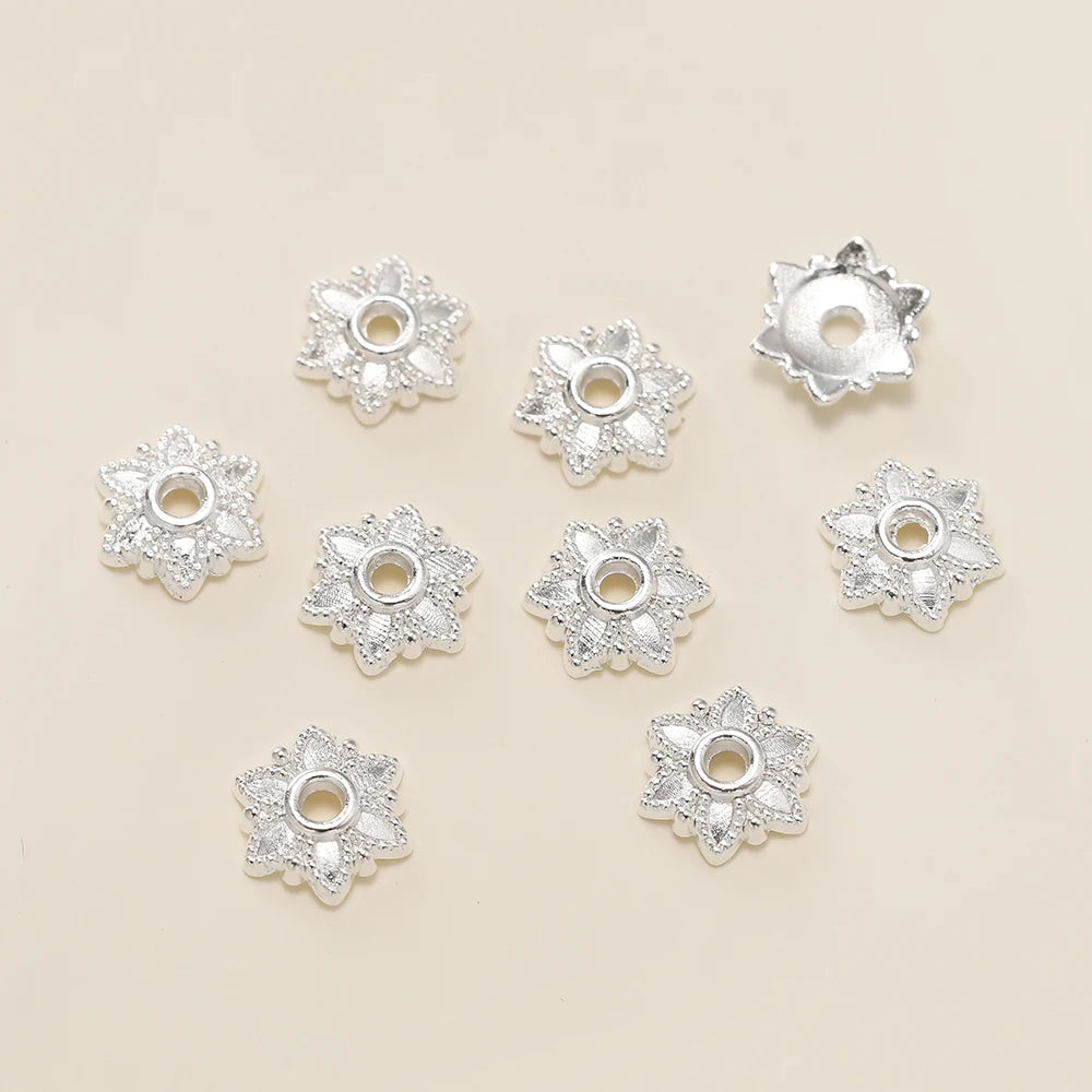 Decorative Flower Bead Caps for Jewelry Making – 50 Pack