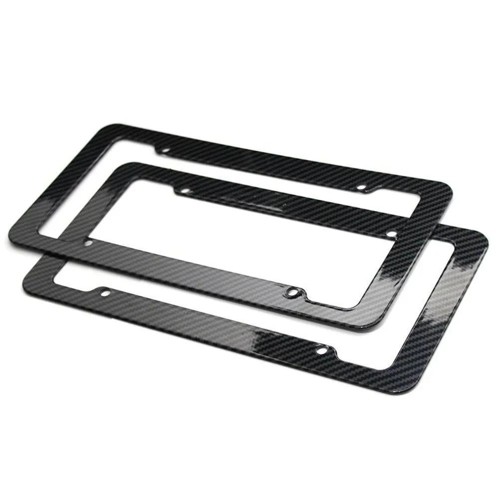 Carbon Fiber Style License Plate Frame with Screw Kit
