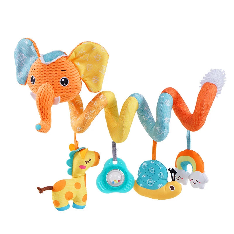 Soft Car Seat & Stroller Toy Set with Mirror, Crinkle, and Squeaky Sounds