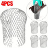 A set of four aluminum gutter leaf guards for roofing protection.