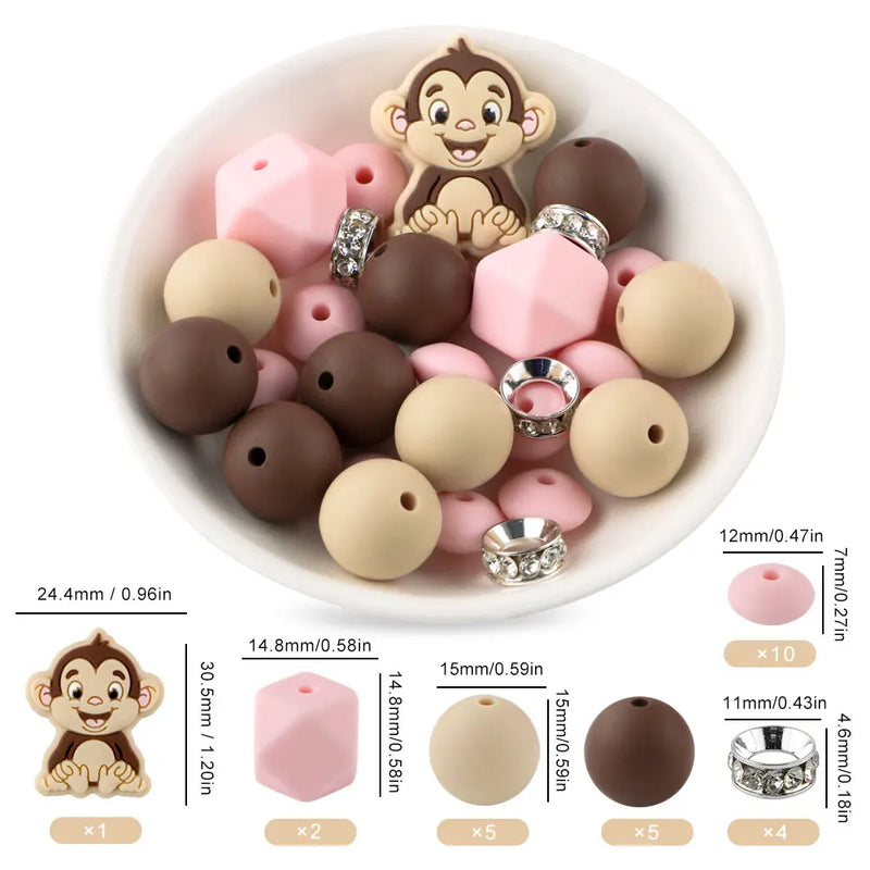 Cartoon Animal Silicone Focal Beads for Jewelry Making