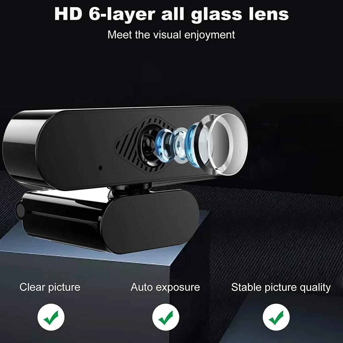 Full HD 1080p Webcam with Built-in Microphone