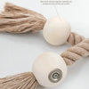 Handwoven Boho Curtain Tiebacks with Wooden Beads