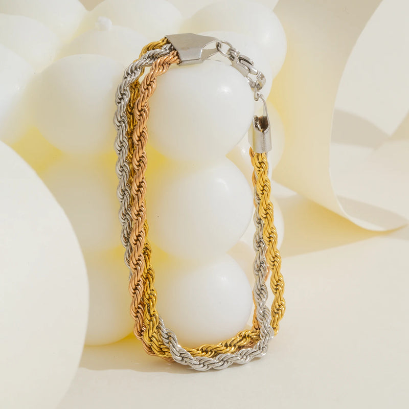 Triple-Layer Twist Chain Bracelet