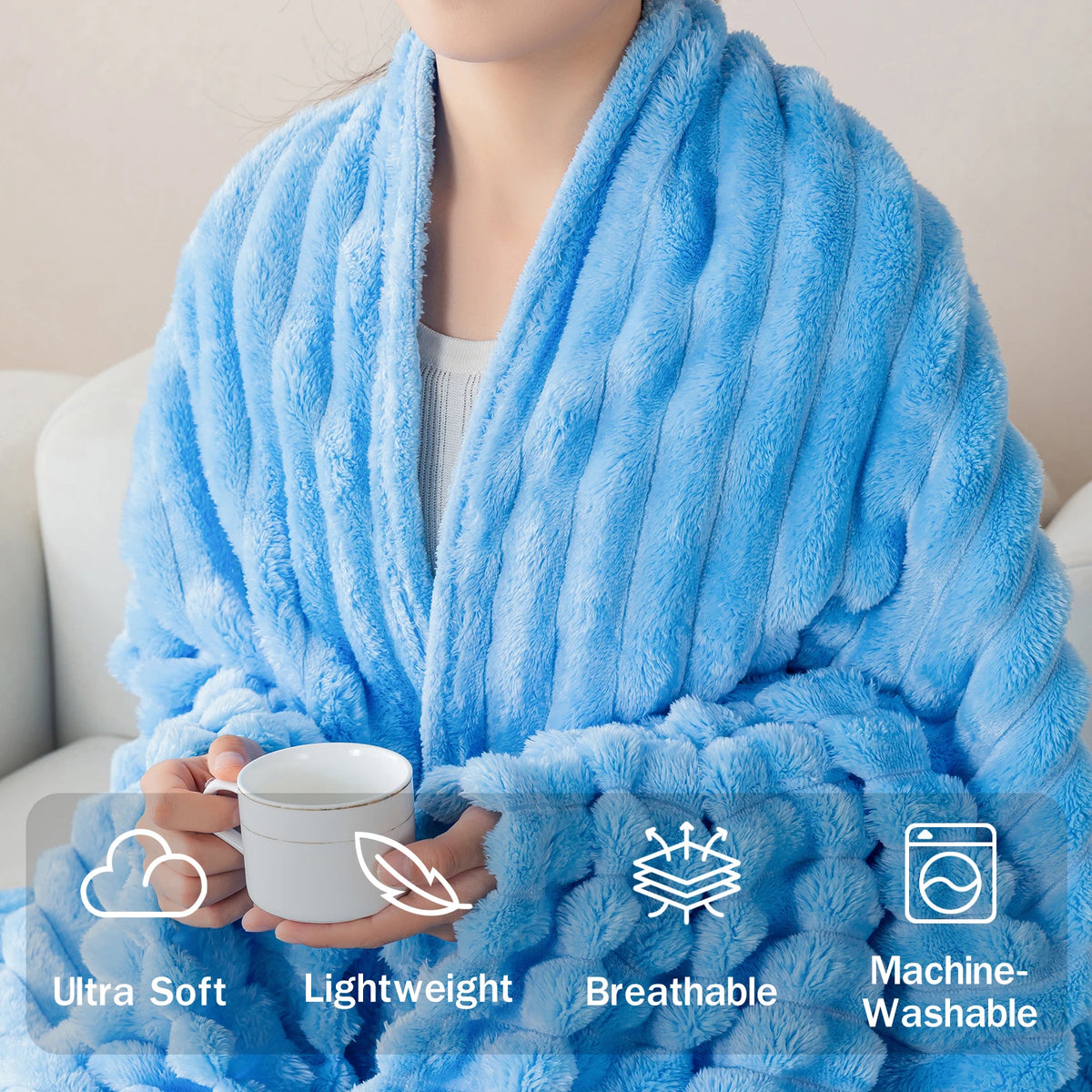 Ultra-Soft Striped Flannel Throw Blanket