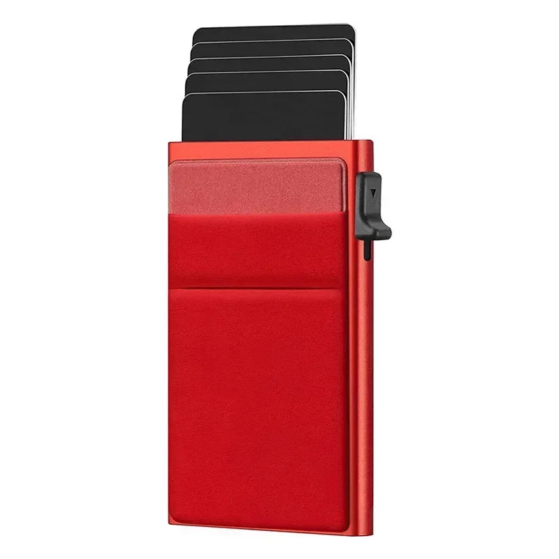 Slim RFID Blocking Metal Cardholder with Pop-Up Mechanism