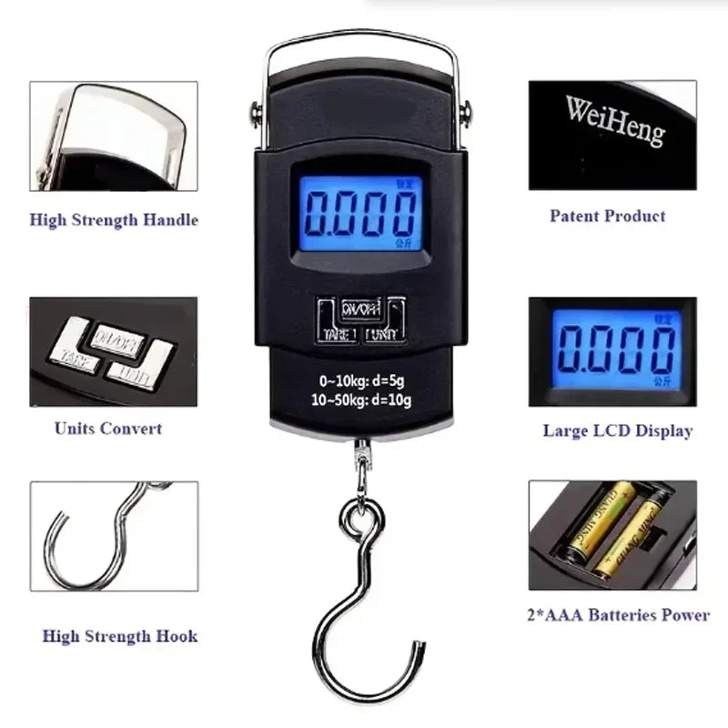 Portable Digital Hanging Scale with LCD Display