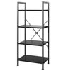 Industrial 4-Tier Tall Bookshelf with Graduated Shelves