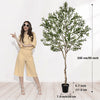 Lifelike Artificial Olive Tree in Black Pot with Natural Wood Trunk