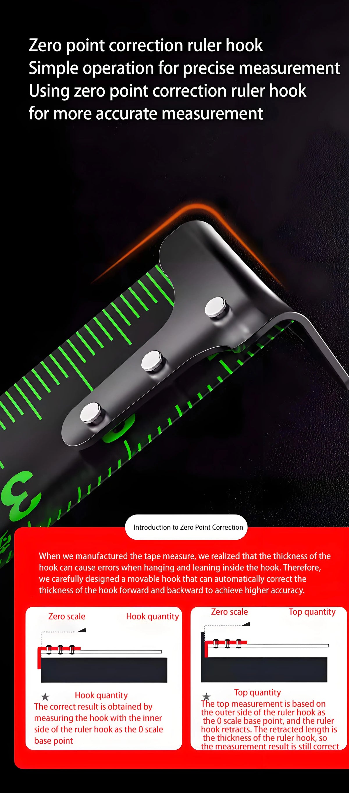Self-Locking Fluorescent Steel Tape Measure