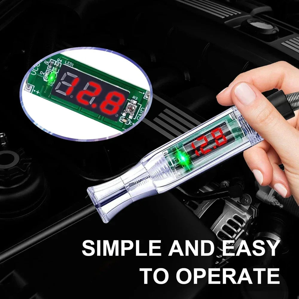 Automotive Digital Circuit Tester 6V-72V with LED Polarity Detection