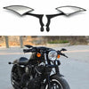 A set of black universal motorcycle side mirrors mounted on a bike.