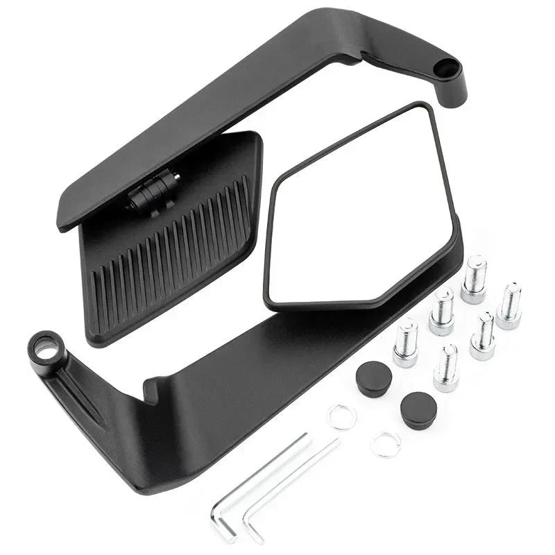 Universal Motorcycle Side Mirrors with Adjustable Winglets