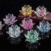 Crystal Lotus Flower Figurine – Elegant Glass Tabletop Decor