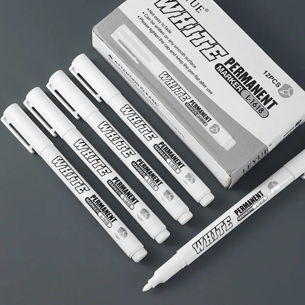 Waterproof White Paint Marker Pen – Permanent, 1mm Fine Tip