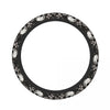 Black skull design anti-slip steering wheel cover.