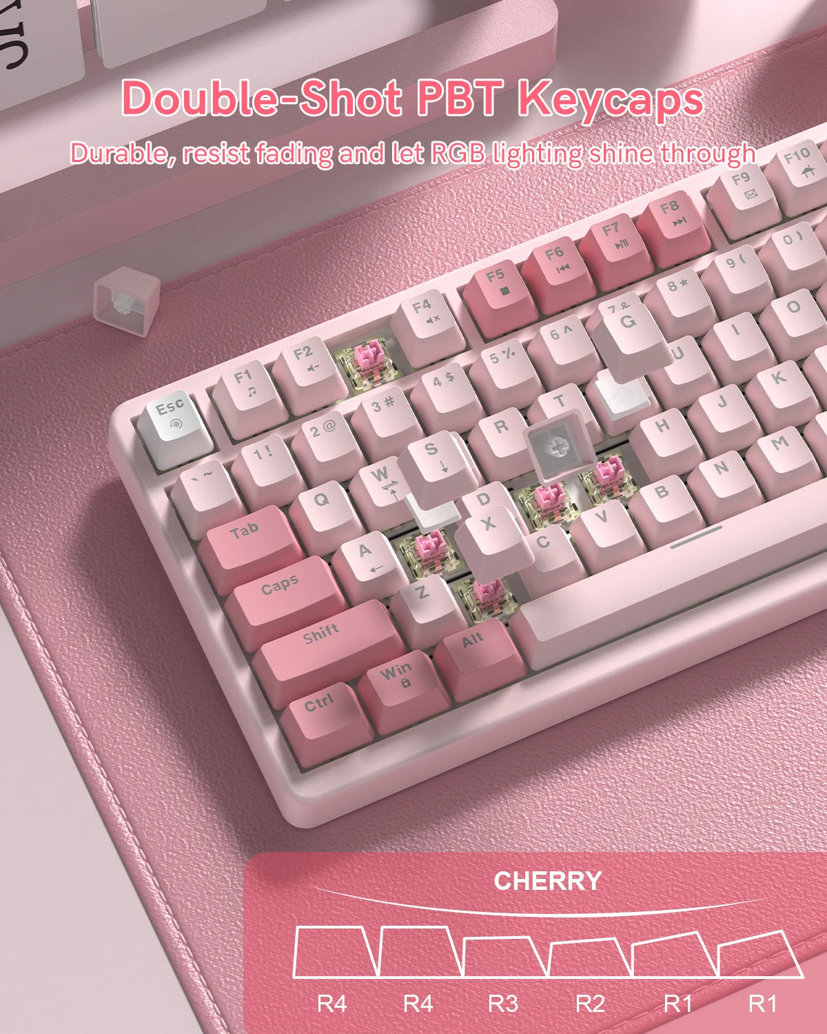 VK75 Wired Mechanical Gaming Keyboard with Hot-Swap Switches and Control Knob