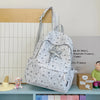 Canvas-Rucksack mit Sternendruck und abnehmbarem Anhänger