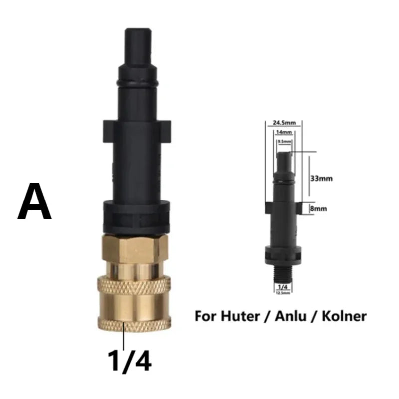 A heavy-duty quick release adapter for huter, anlu, or kolner with a 1/4 thread connection.