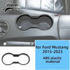 Carbon fiber grain decorative trim kit for Ford Mustang 2015-2023 featuring a circular trim piece.