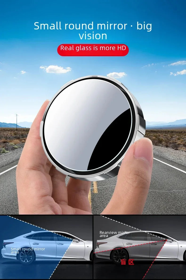 360° Rotating Car Blind Spot Mirrors with Suction Cup Mount