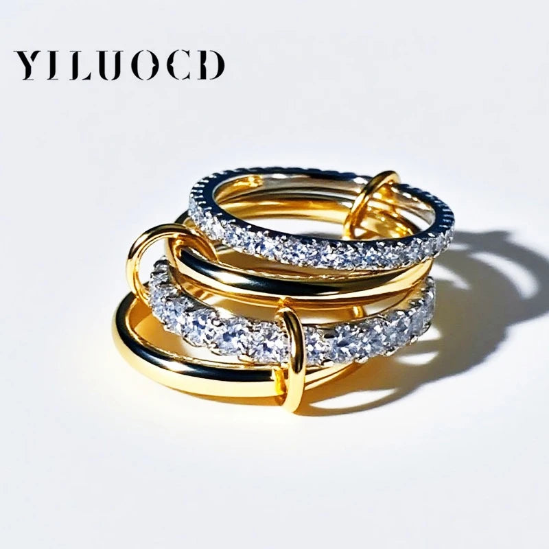 Stainless Steel Cubic Zirconia Stackable Rings