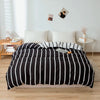 Blue Geometric Stripe Microfiber Duvet Cover