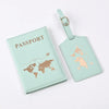 Map Pattern Passport Cover and Luggage Tag Set