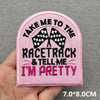 Pink Embroidered Iron-On Letter Patches for Clothing & Accessories