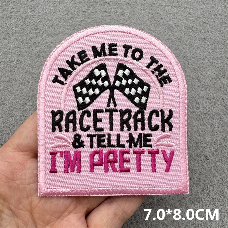 Pink Embroidered Iron-On Letter Patches for Clothing & Accessories