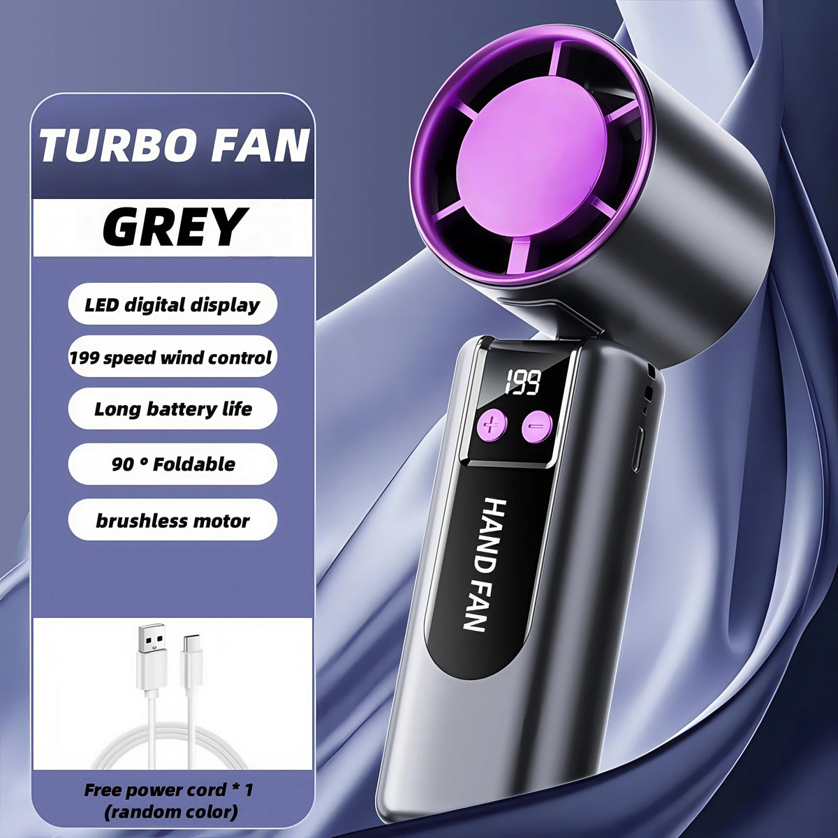 Foldable Turbo Fan with 200 Speed Settings