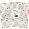 A set of portable Islamic Dua cards featuring Arabic text and decorative borders.