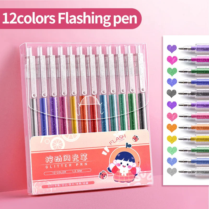 Retractable Glitter Gel Pens